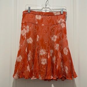 Marc Jacobs Sz 6 floral silk skirt knee length